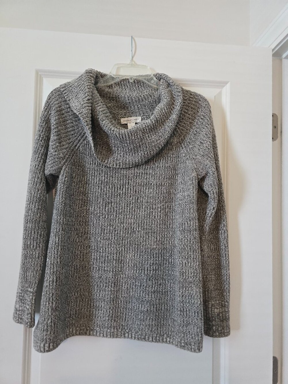Grey long sleeved cowl neck sweater